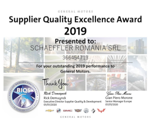 Schaeffler România a primit distincția „Supplier Quality Excellence Award” din partea General Motors