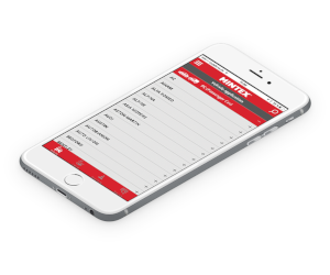 Aplicația Brakebook pentru Mintex pentru iPhone și Android